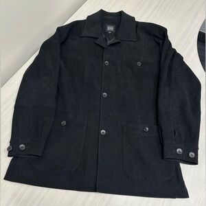Massimo Moda Collezione Oversized Buttoned Men's Black Lightweight Jacket